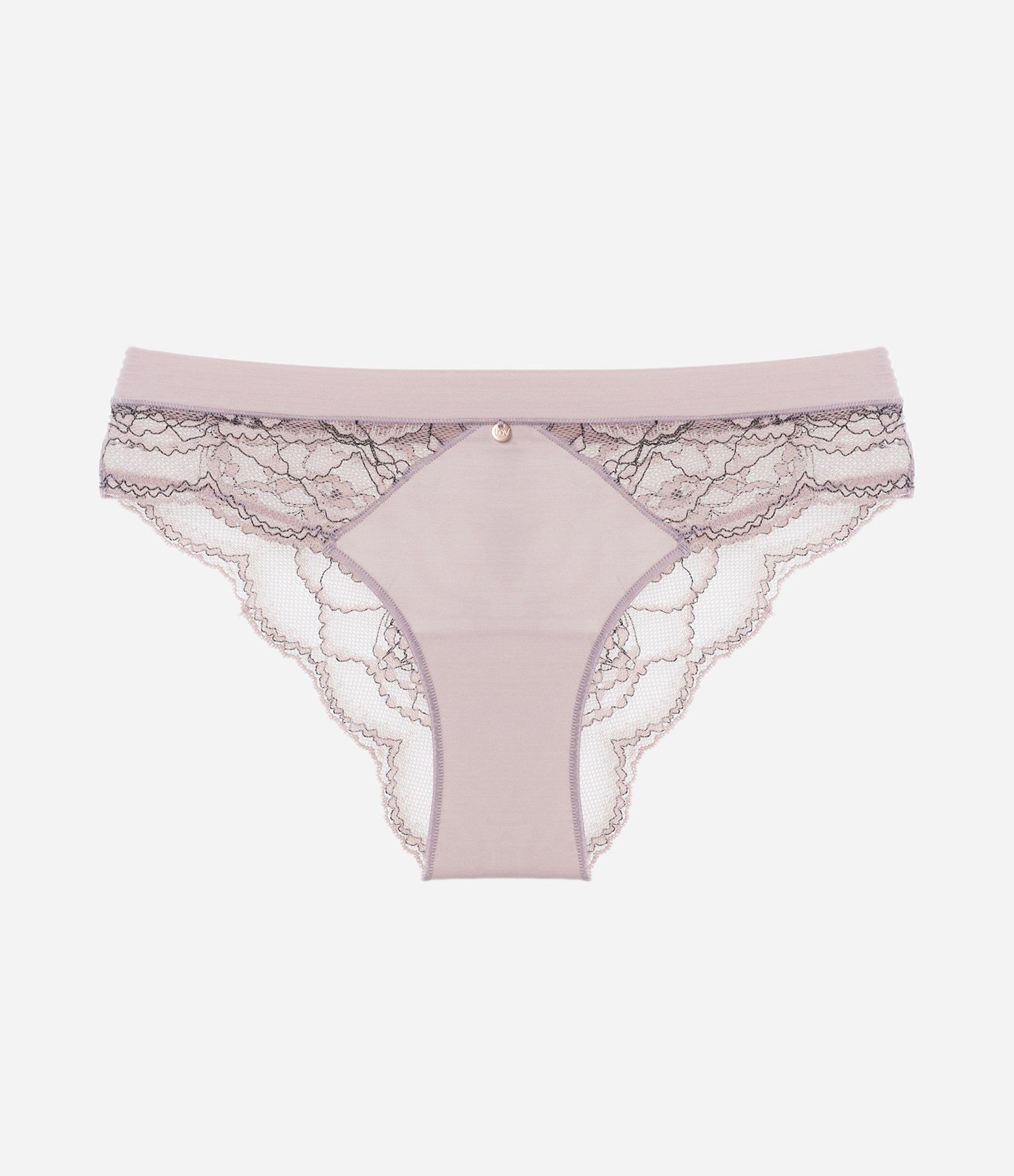 Calcinha Biquíni em Renda Floral Bege 5