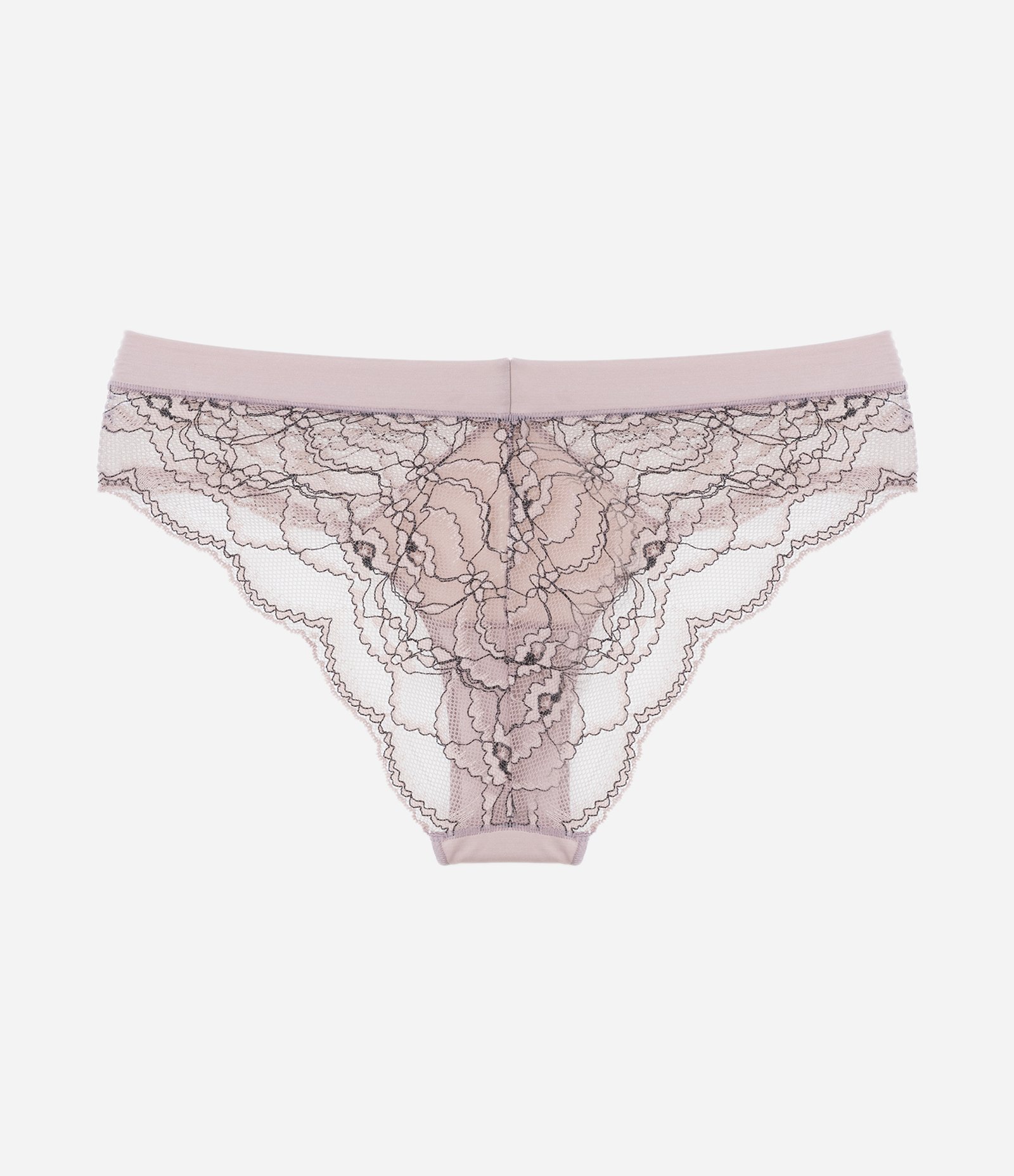 Calcinha Biquíni em Renda Floral Bege 6