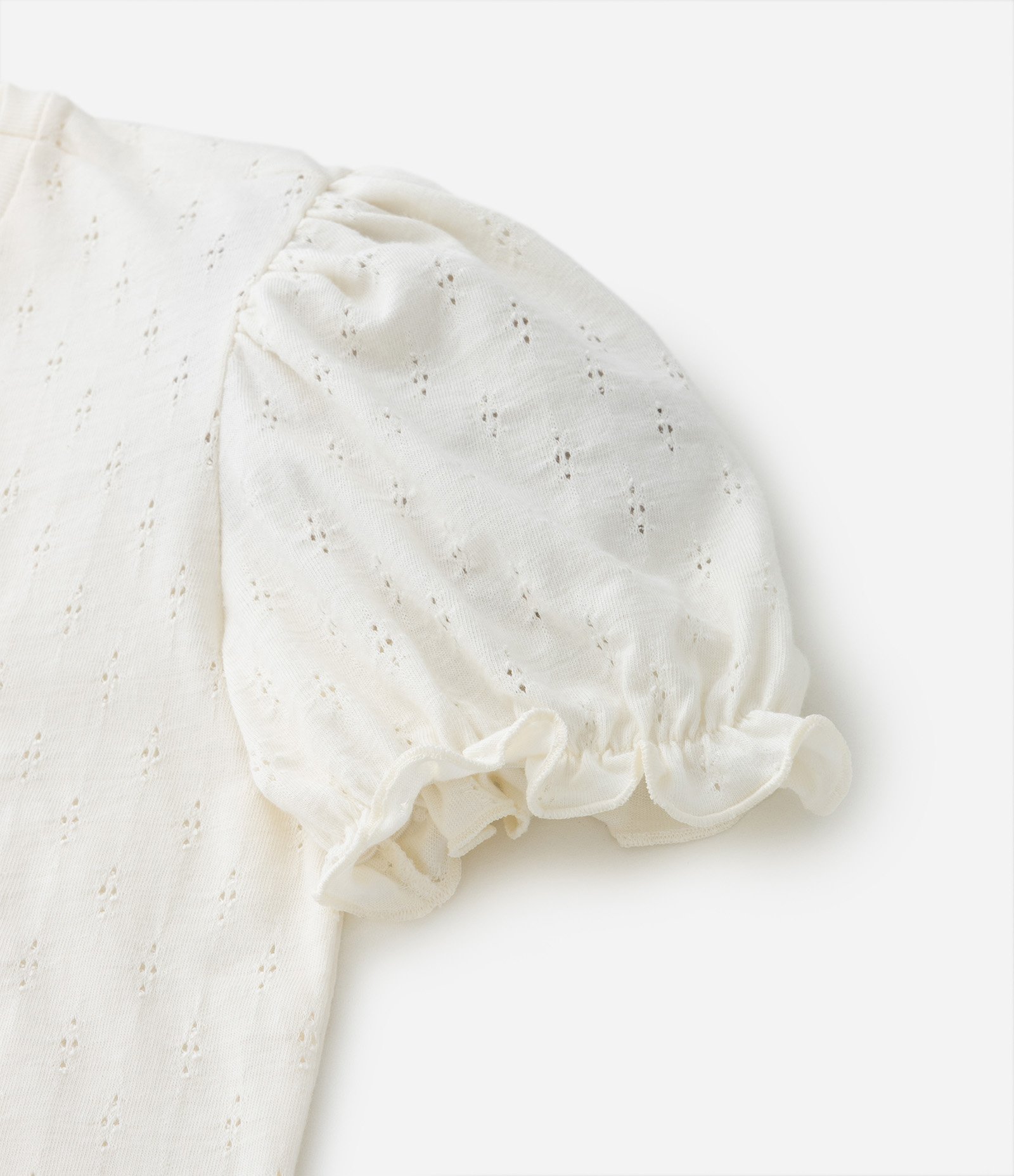 Blusa Infantil Texturizada com Bordado de Flor - Tam 5 a 14 Anos Off White 4