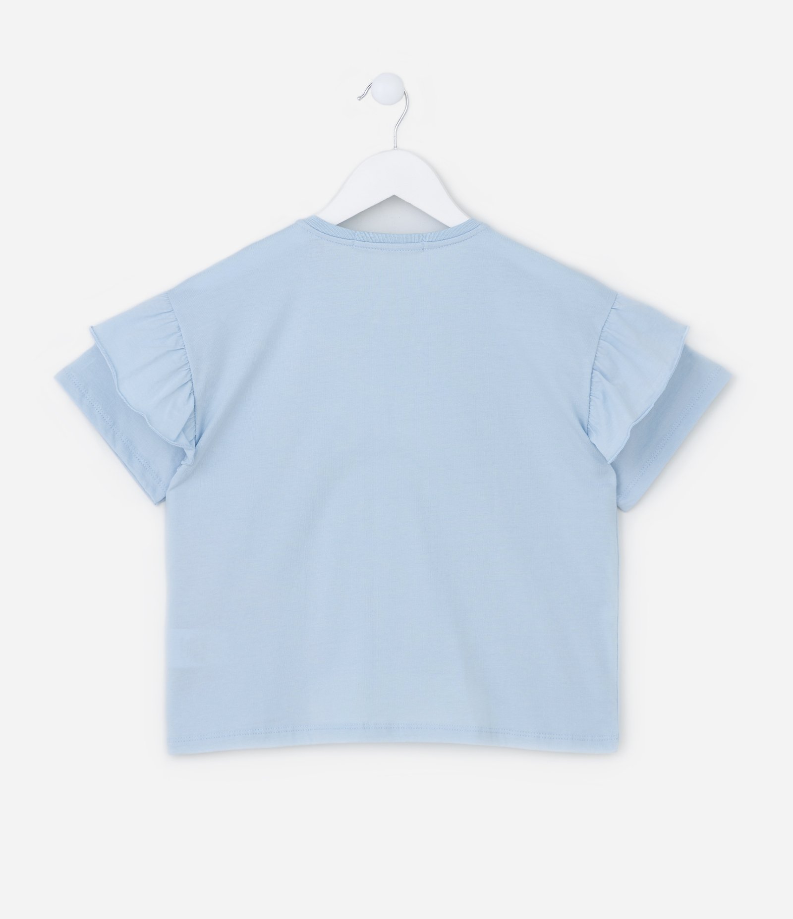 Blusa Cropped Infantil com Babadinhos - Tam 5 a 14 Anos Azul 2