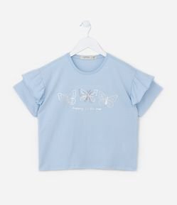 Blusa Cropped Infantil com Babadinhos - Tam 5 a 14 Anos