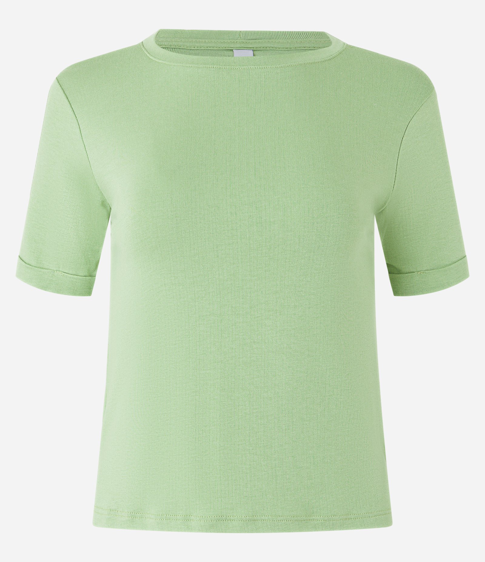 Blusa Básica em Viscose com Manga Dobrada Verde Claro 6