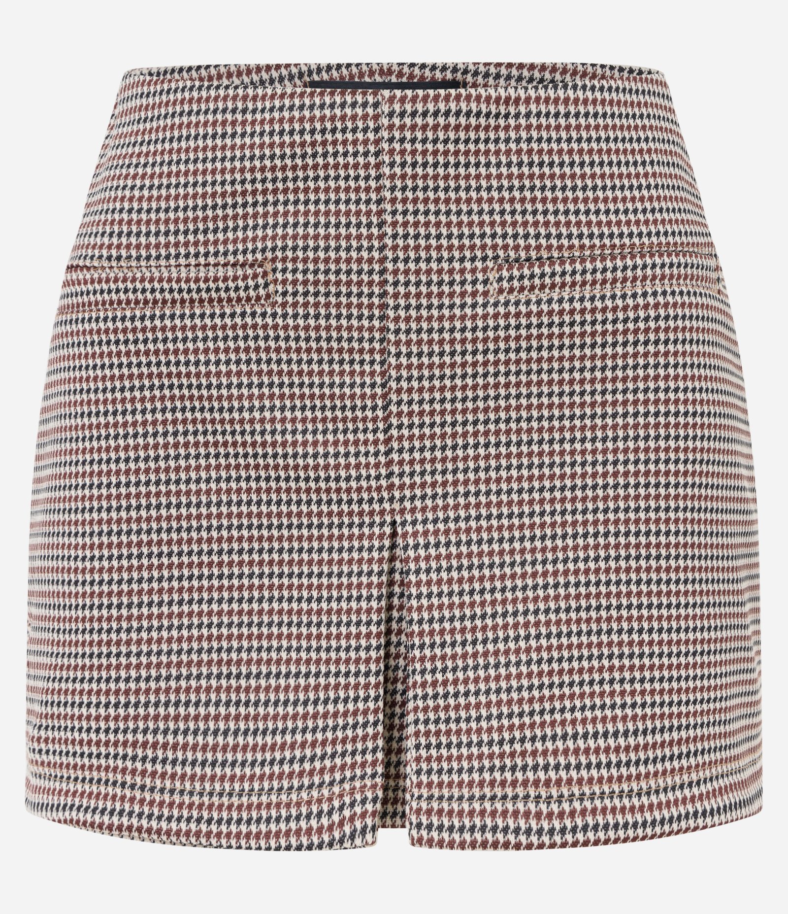 Short Saia Jacquard com Fenda e Bolso Embutidos Bege 5