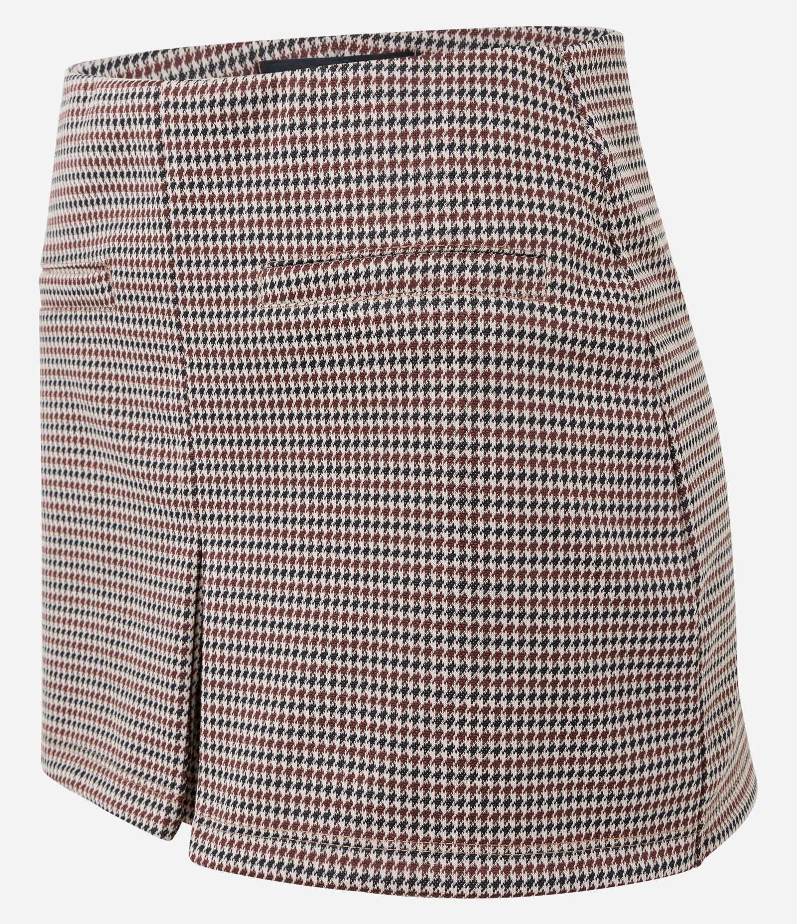 Short Saia Jacquard com Fenda e Bolso Embutidos Bege 6