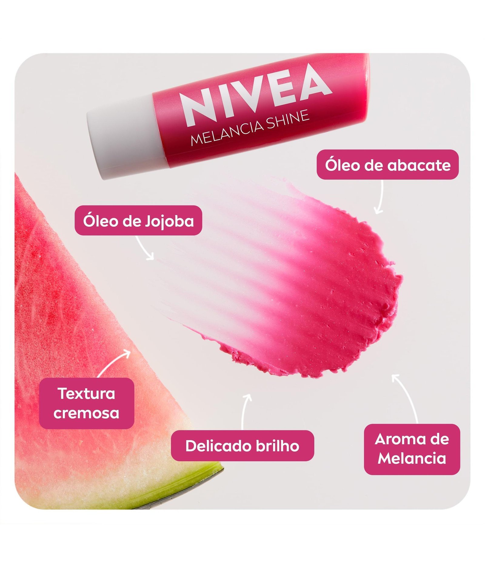 Hidratante Labial Melancia ShineNivea 4,8gr 3