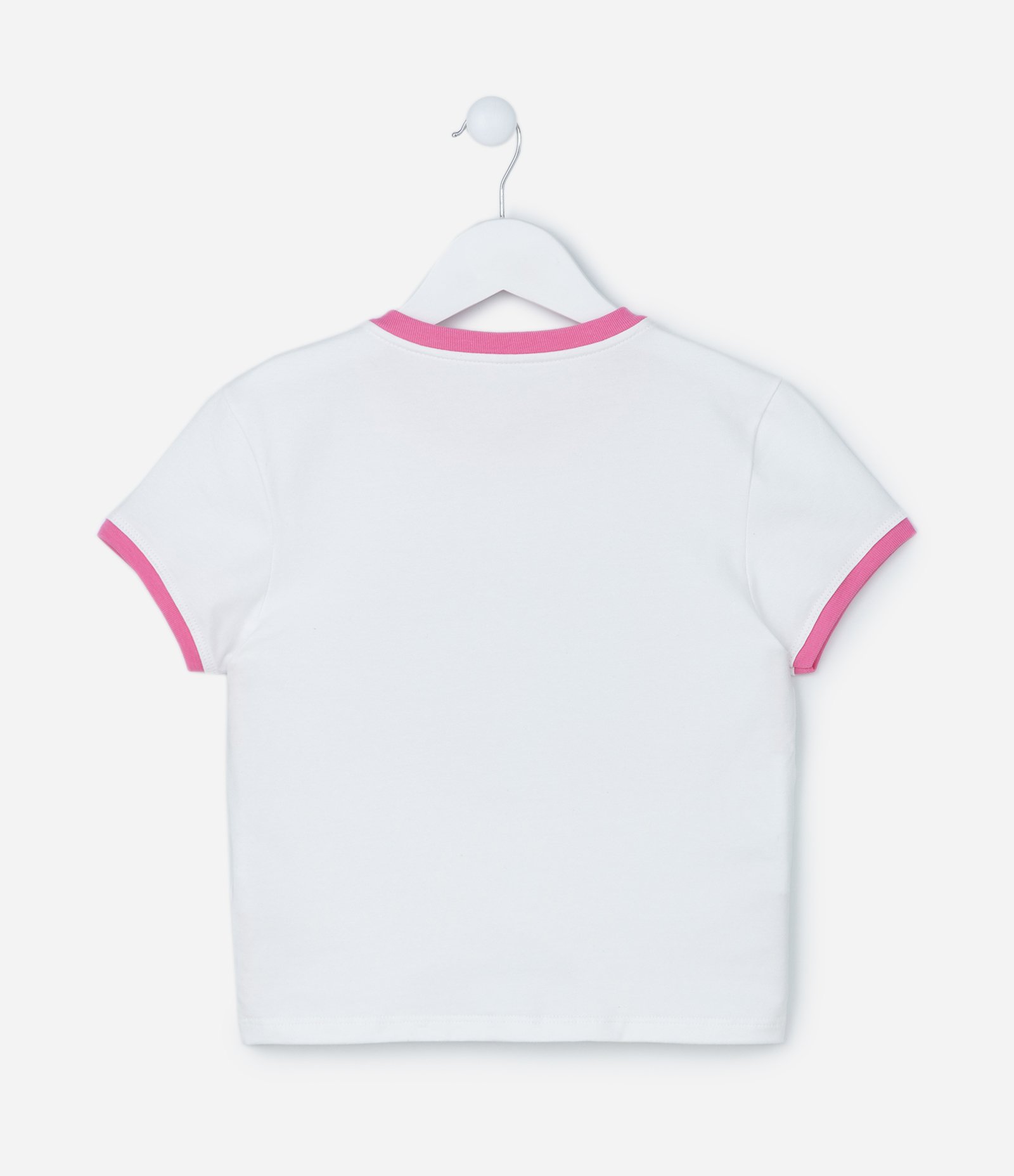 Blusa Cropped Infantil em Algodão com Estampa de Gatinhos - Tam 5 a 14 Anos Branco Neve 2