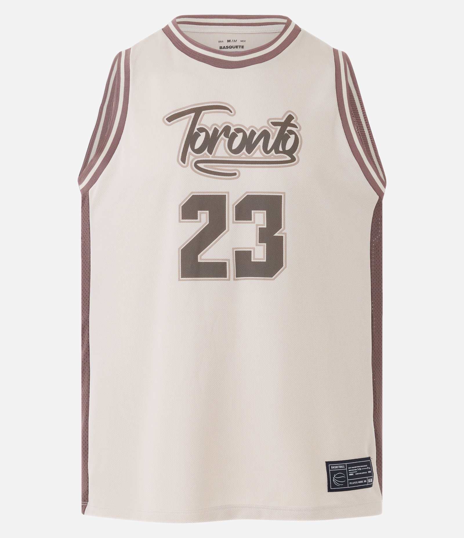 Regata Esportiva de Basquete com Estampa Toronto Bege 7