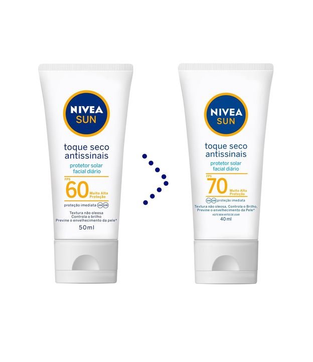 Protetor Solar Facial Toque Seco Antissinais FPS70 Nivea Sun