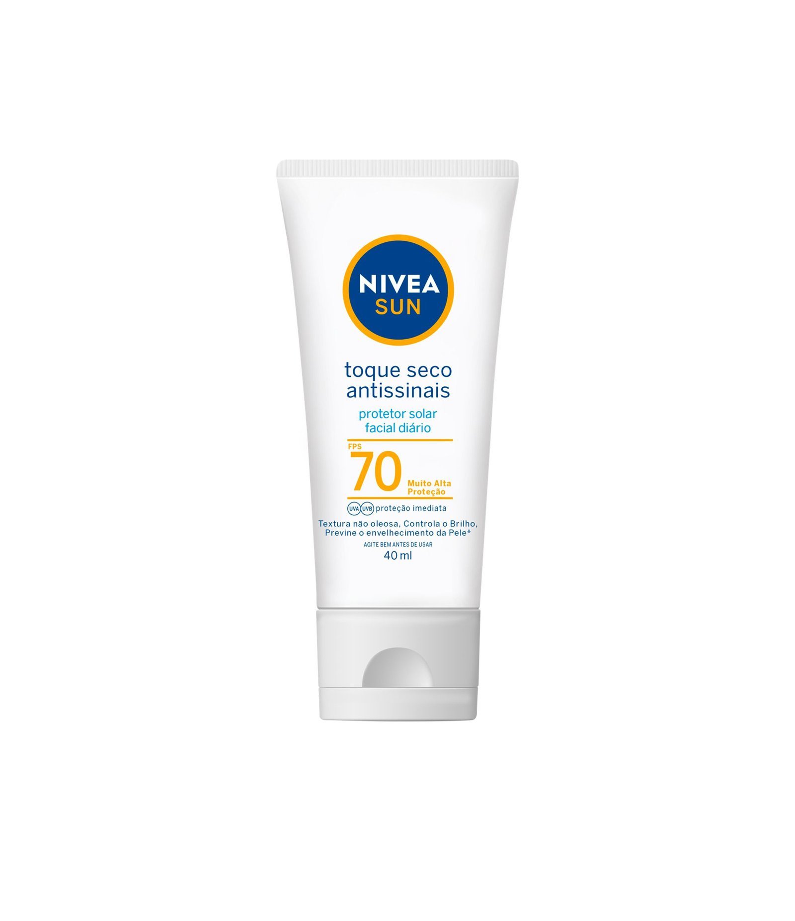 Protetor Solar Facial Toque Seco Antissinais FPS70 Nivea Sun 40ml 1