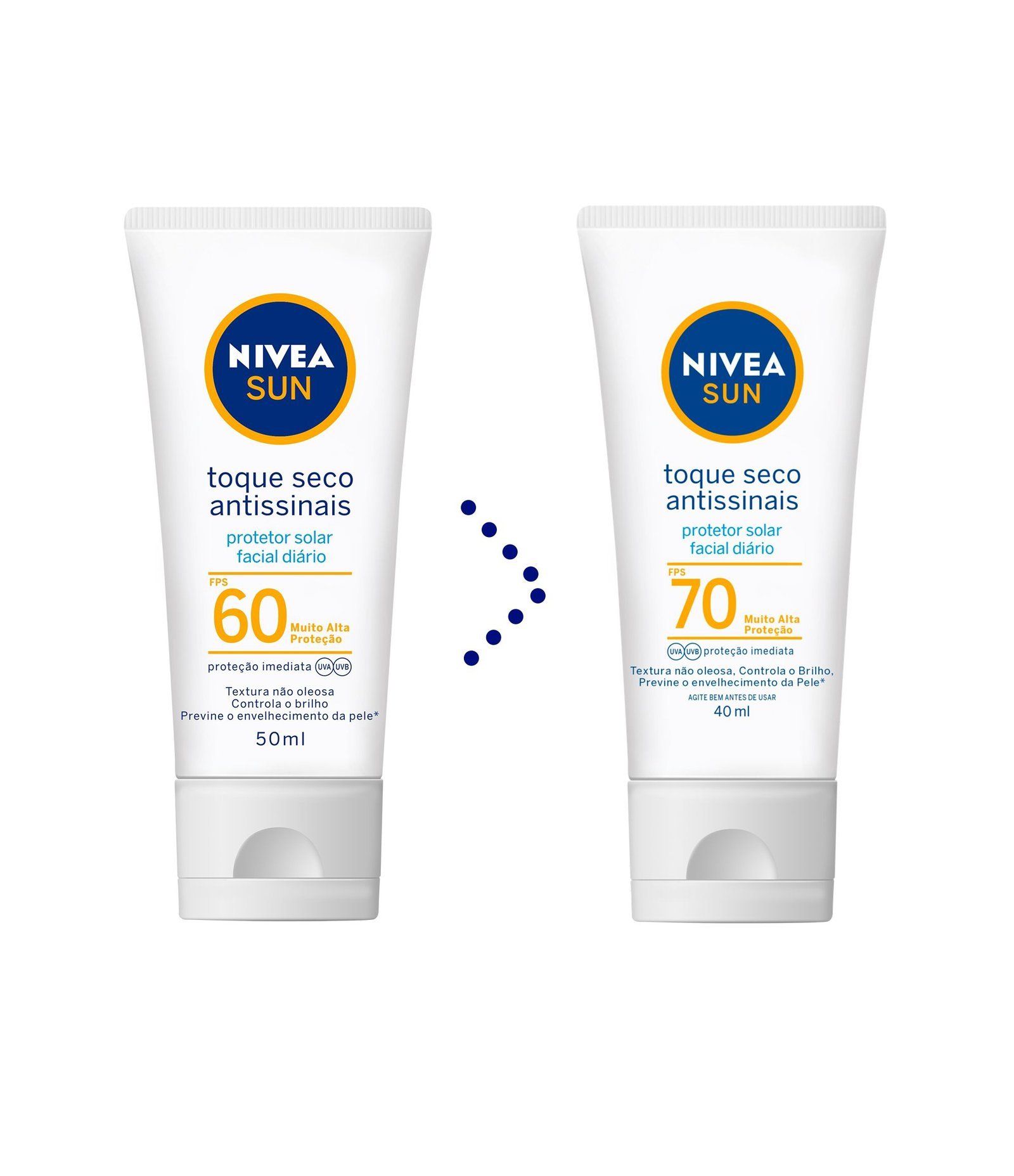 Protetor Solar Facial Toque Seco Antissinais FPS70 Nivea Sun 40ml 2