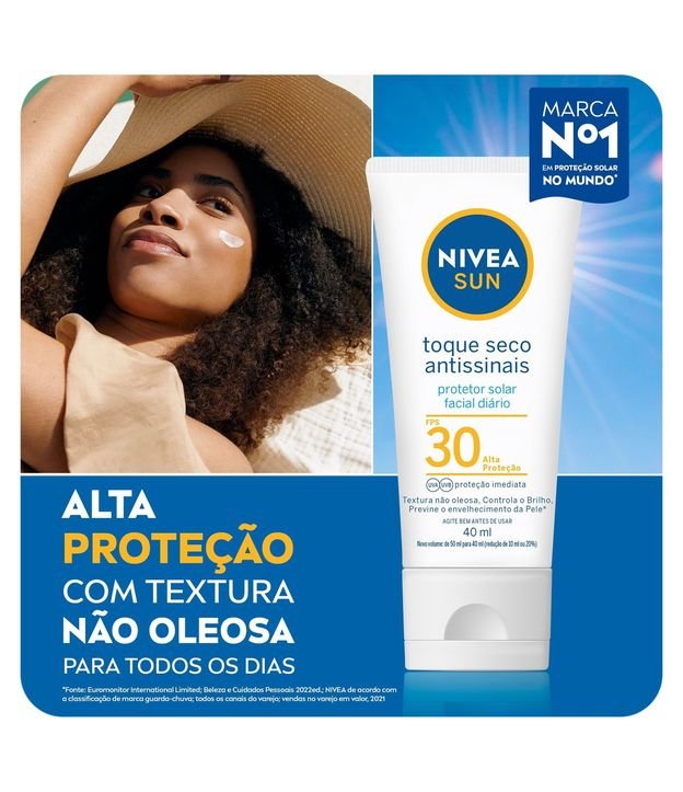 Protetor Solar Facial Toque Seco Antissinais FPS 30 Nivea Sun