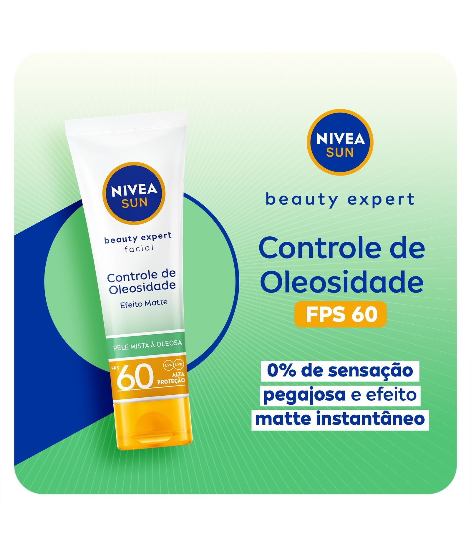 Protetor Solar Facial Beauty Expert Controle de Oleosidade FPS 60 Nivea Sun 50g 1