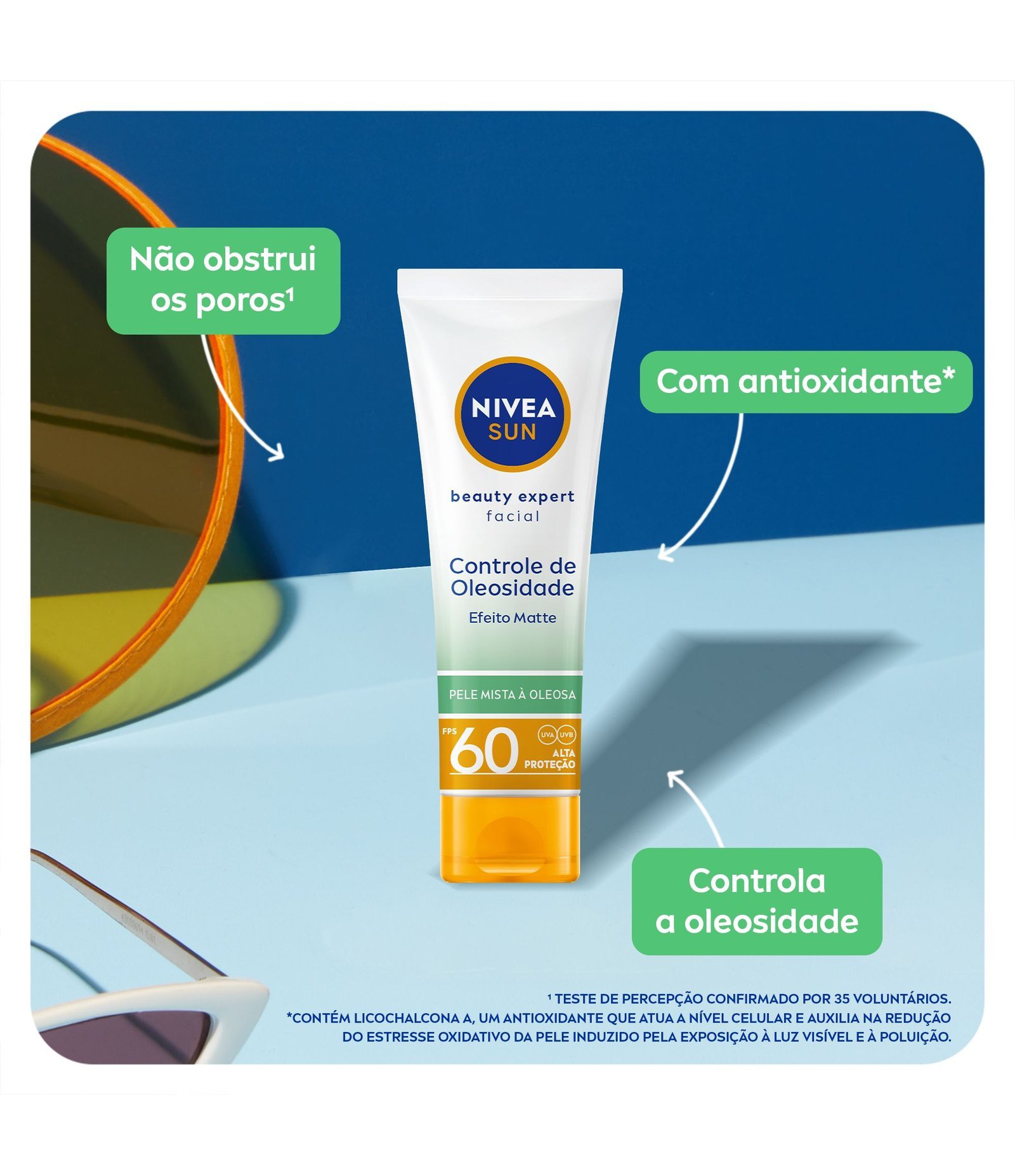 Protetor Solar Facial Beauty Expert Controle de Oleosidade FPS 60 Nivea Sun 50g 3