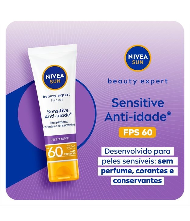 Protetor Solar Facial Beauty Expert Sensitive FPS 60 Nivea Sun