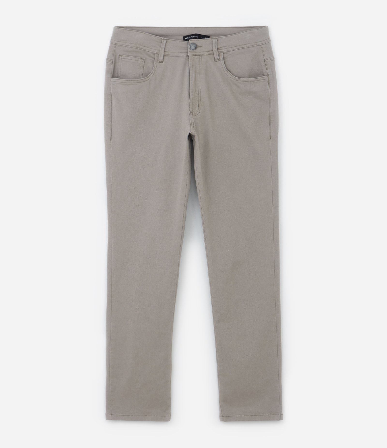 Calça em Sarja com Cós Elastano Marrom claro 5