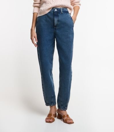 Menor preço em Calça Mom em Jeans com Bolsos e Elástico no Cós