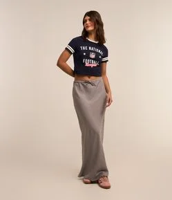 Saia New Midi em Alfaiataria com Amarração