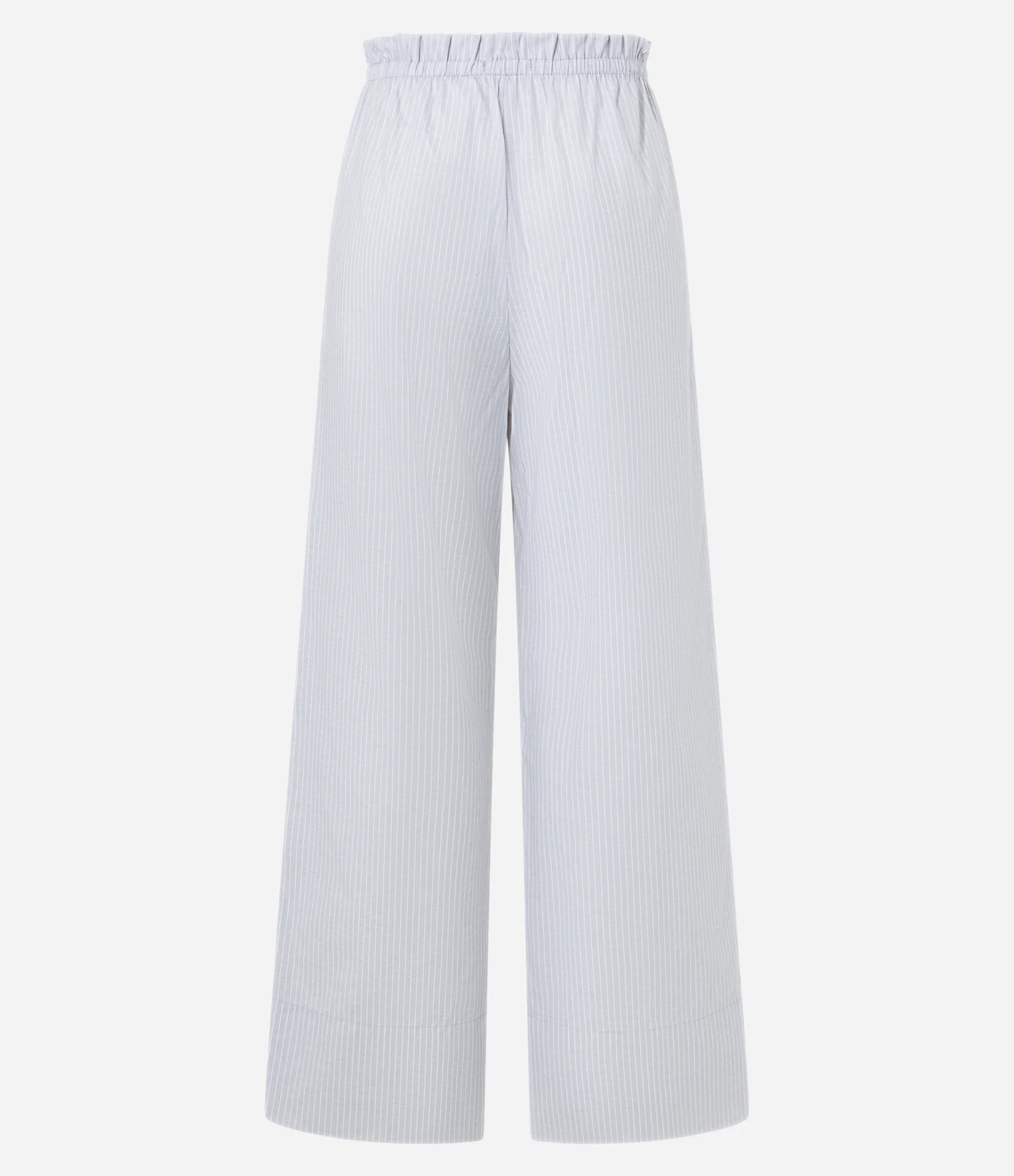 Calça Wide Leg em Tricoline Listrado com Fio Tinto Cinza 6