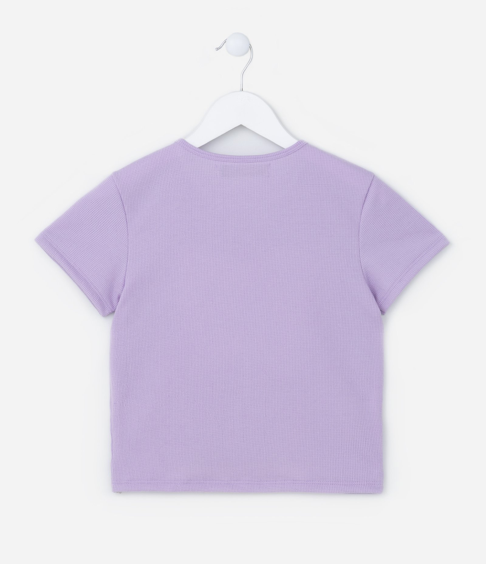 Blusa Cropped Infantil Canelada com Borboleta Frontal em Relevo - Tam 5 a 14 anos Lilás 2