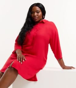 Vestido Chemise em Viscose com Barra Arredondada Curve & Plus Size