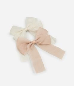 Kit 02 Presilhas de Cabelo Infantil em Formato de Laço