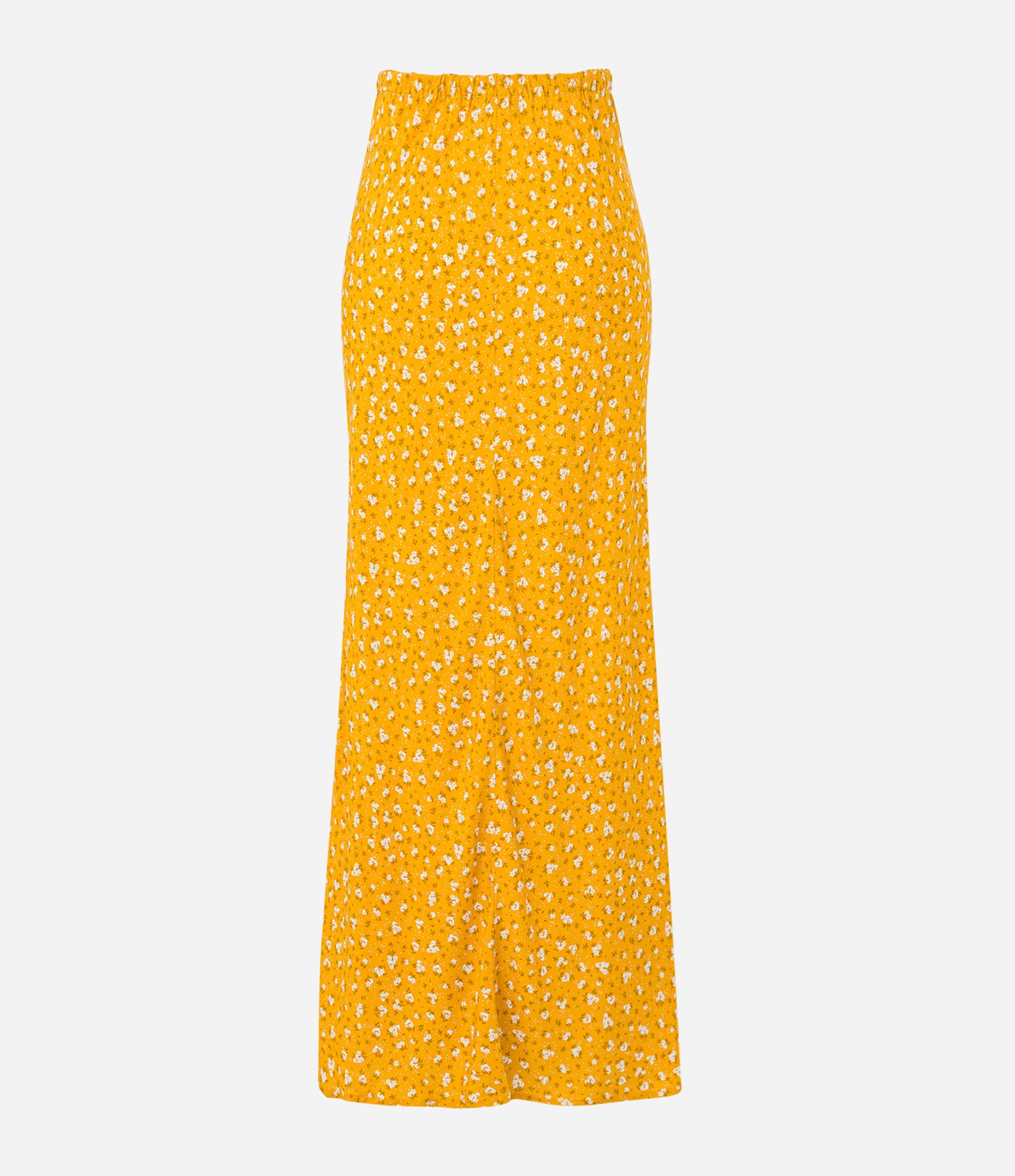 Saia Midi em Viscose Floral Liberty com Amarração Amarelo 6