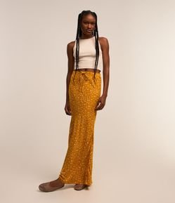 Saia Midi em Viscose Floral Liberty com Amarração