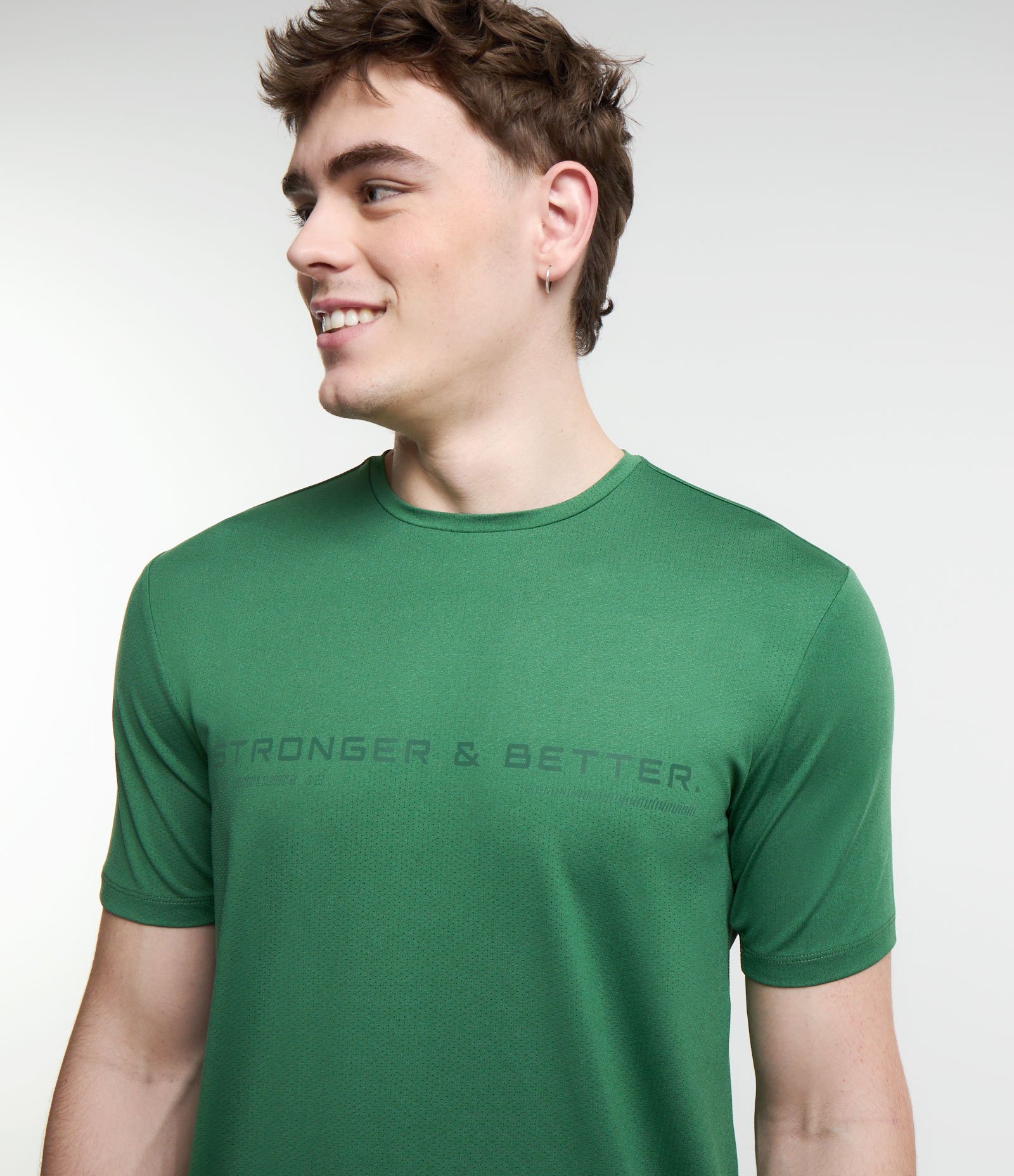 Camiseta Regular Esportiva com Estampa Lettering Verde 4