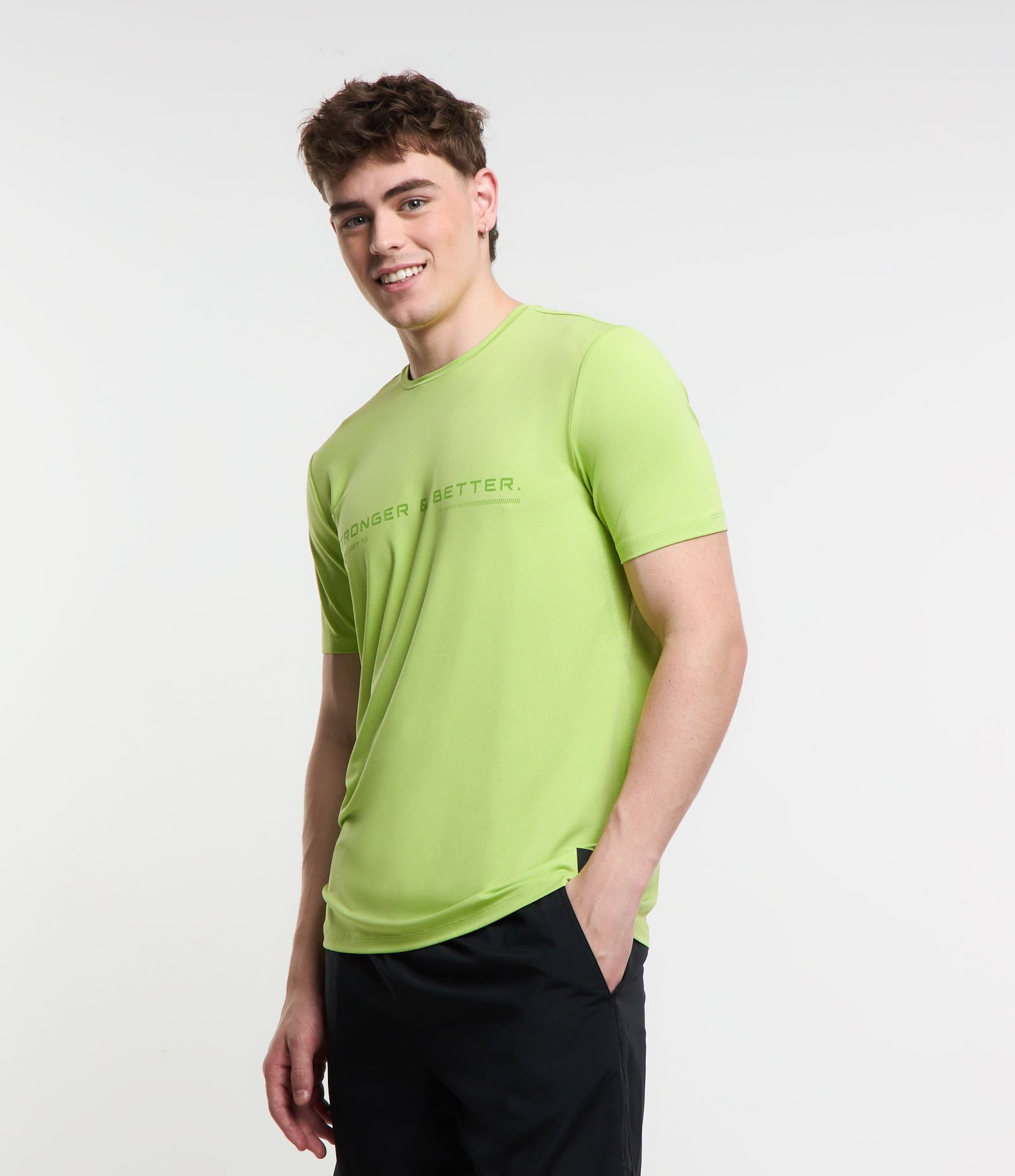 Camiseta Regular Esportiva com Estampa Lettering Verde Claro 1