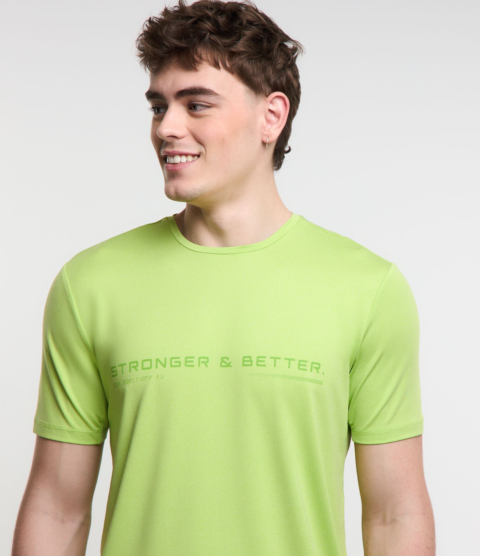 Camiseta Regular Esportiva com Estampa Lettering Verde Claro 4