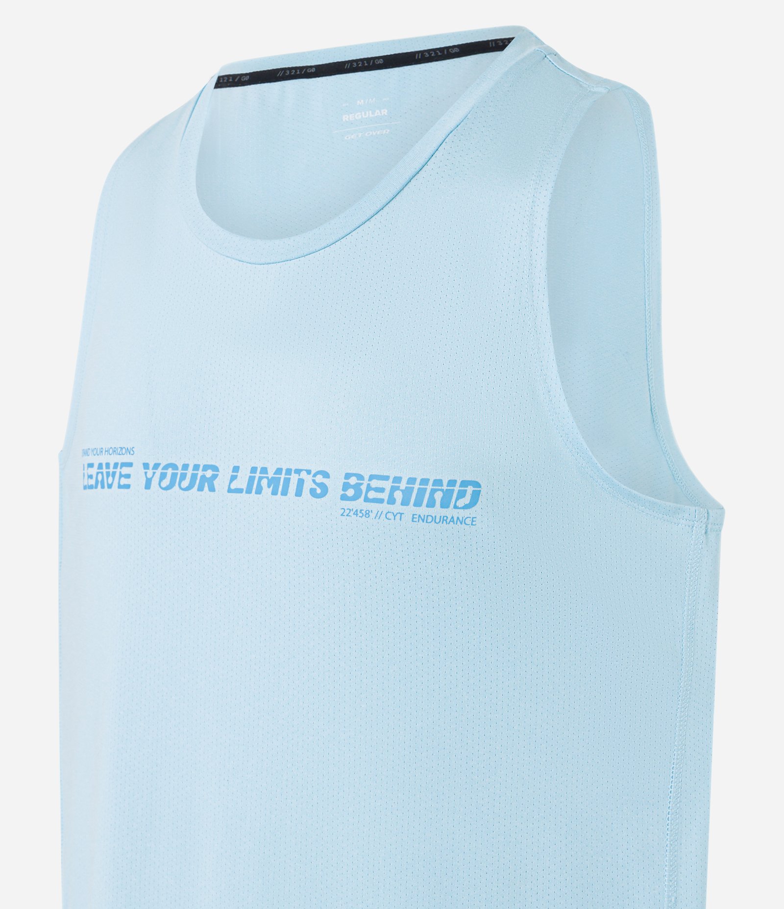 Regata Regular Esportiva com Estampa Lettering Azul 6