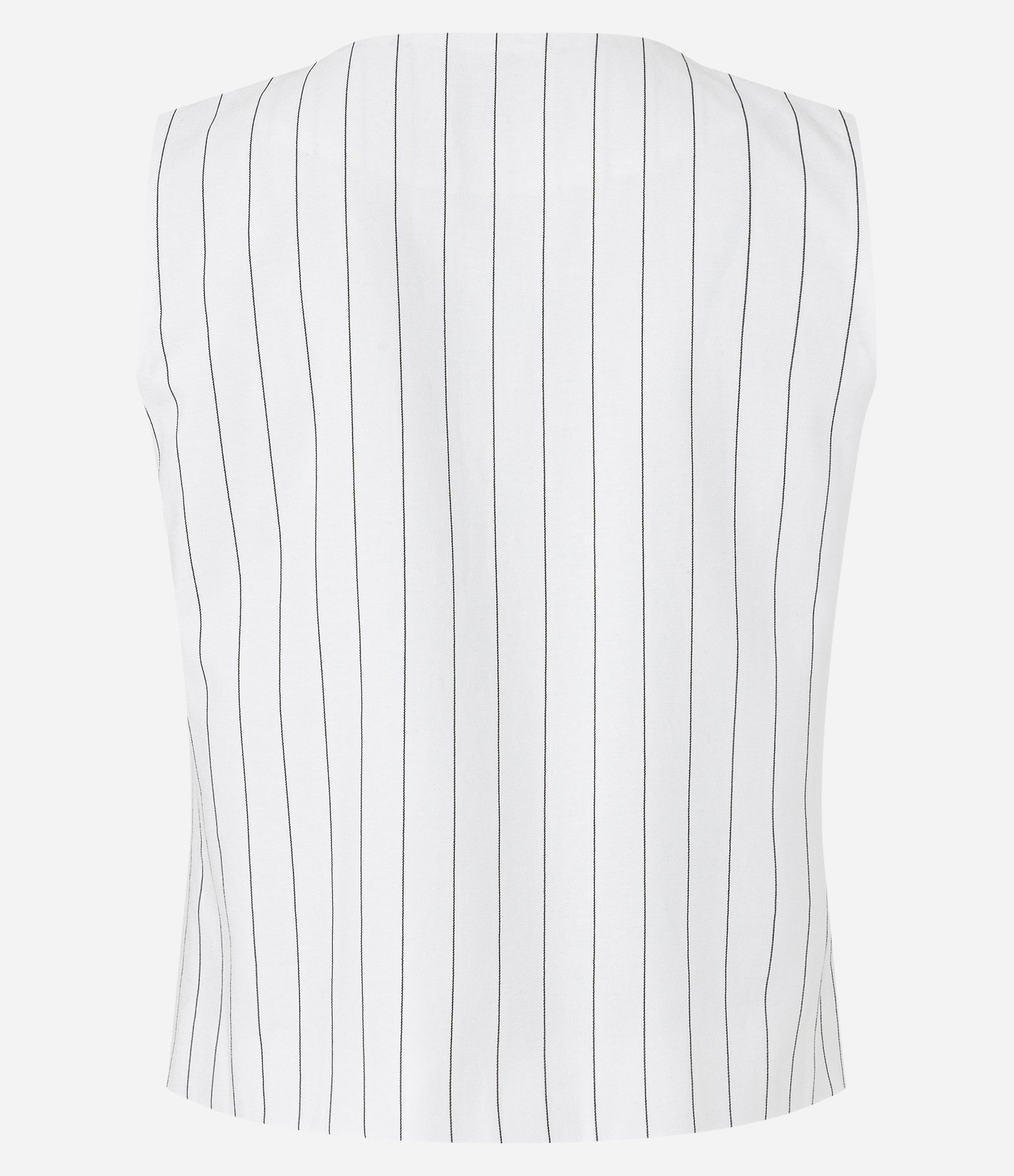Colete Alfaiatado em Viscose Listrada com Riscas de Giz Branco 6