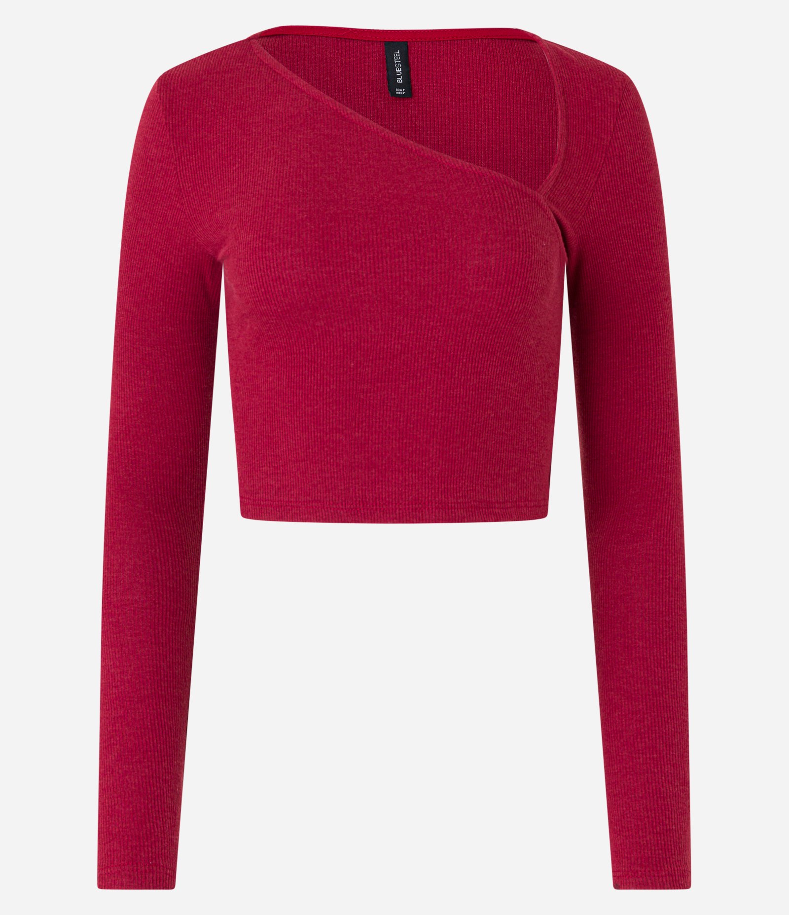 Blusa em Ribana com Decote Assimétrico Vermelho 3