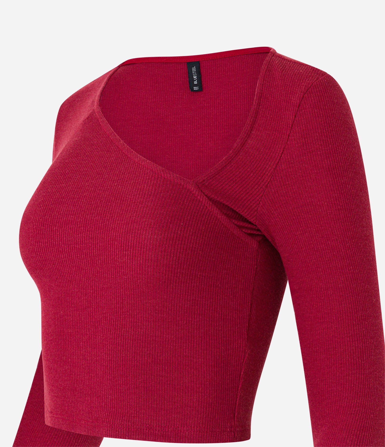 Blusa em Ribana com Decote Assimétrico Vermelho 4