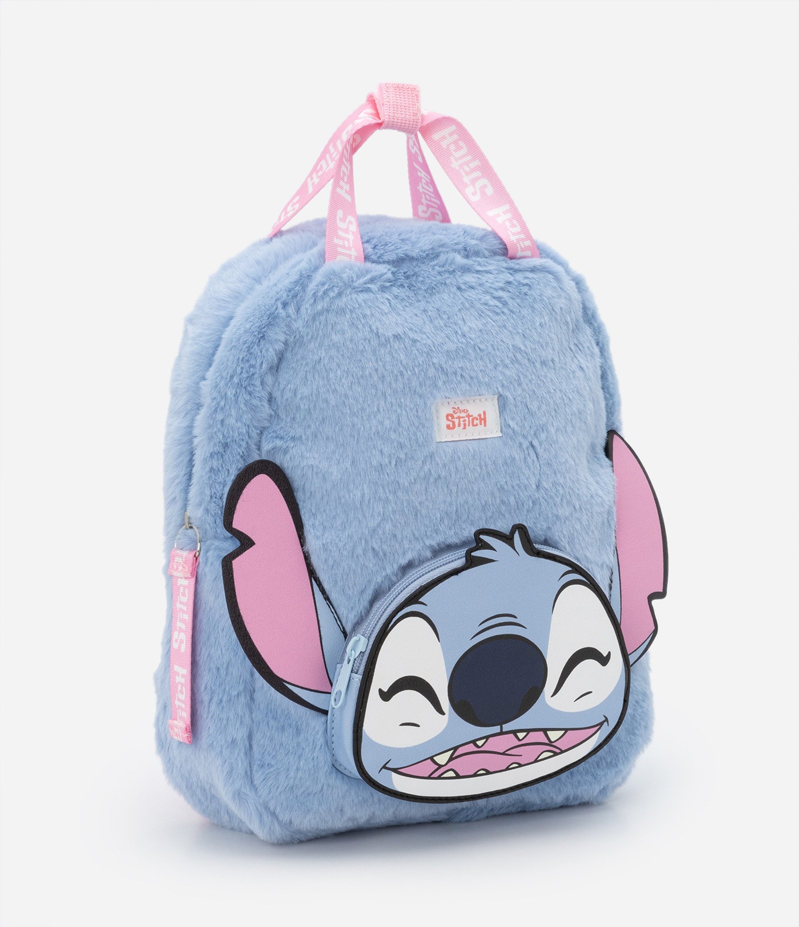 Mochila Infantil com Pelinhos e Estampa do Stitch - Tam U Azul 1