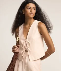 Colete em Viscolinho com Amarração Frontal