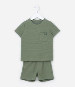 Conjunto Infantil em Moletom Texturizado com Bolsinho - 1 a 5 Anos