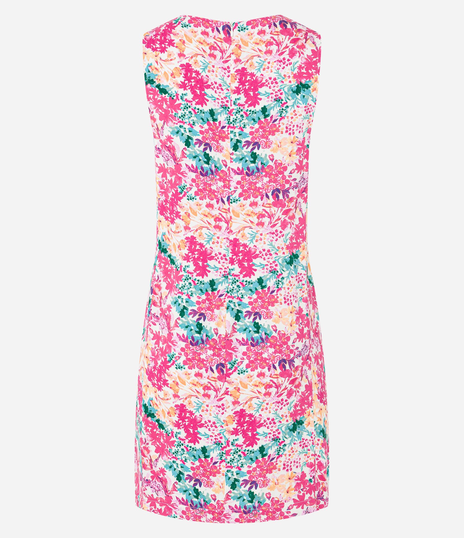 Vestido Curto em Viscose com Estampa Floral Liberty Rosa/Laranja/Verde 7