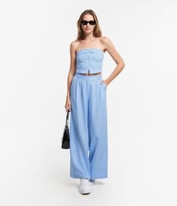 Calça Alfaiatada com Passantes no Cos e Pregas