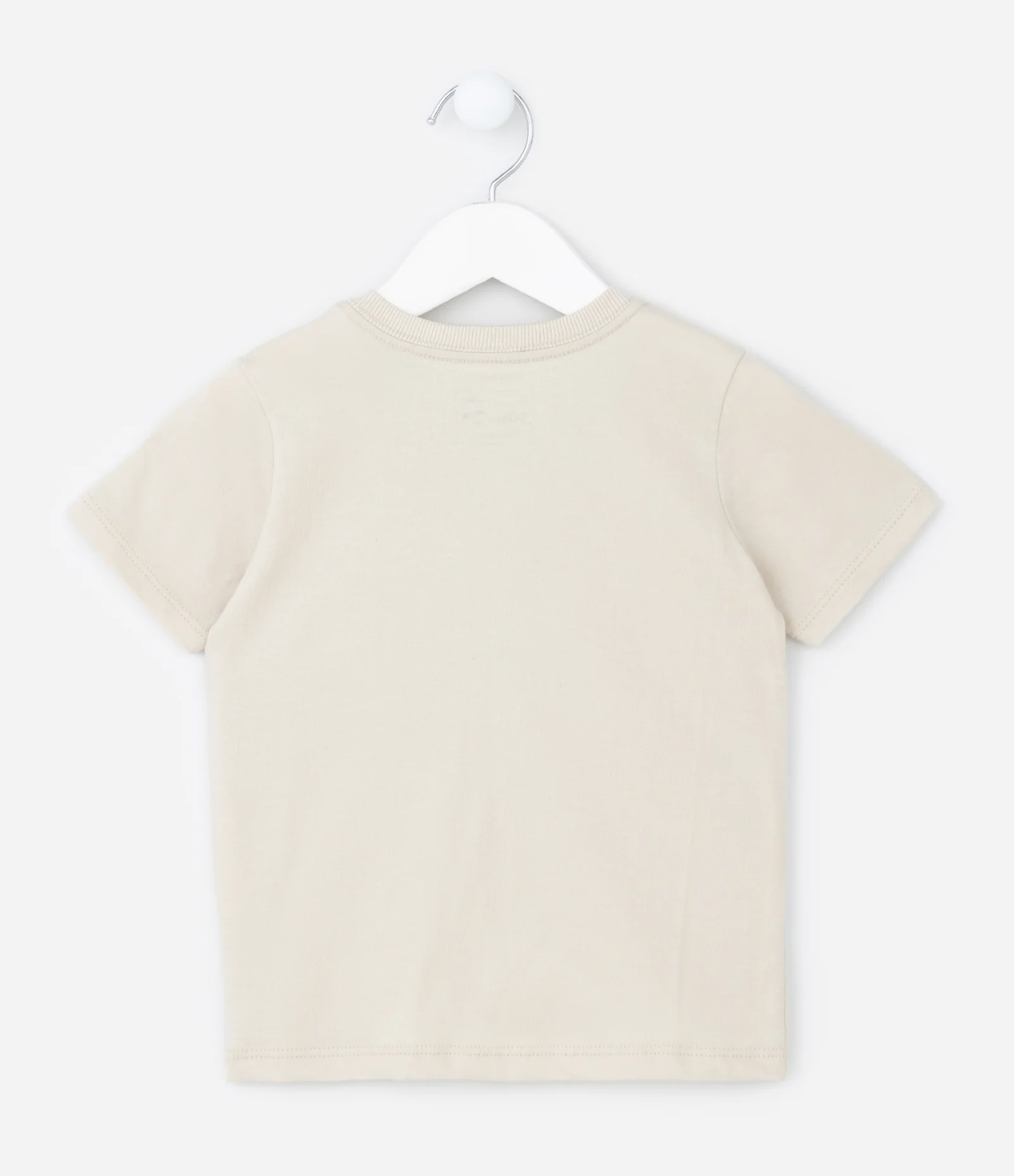 Camiseta Infantil com Estampa Aplicada de Dino - Tam 1 a 5 anos Bege 2