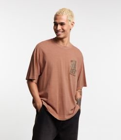 Camiseta Boxy em Algodão com Estampa Disorder