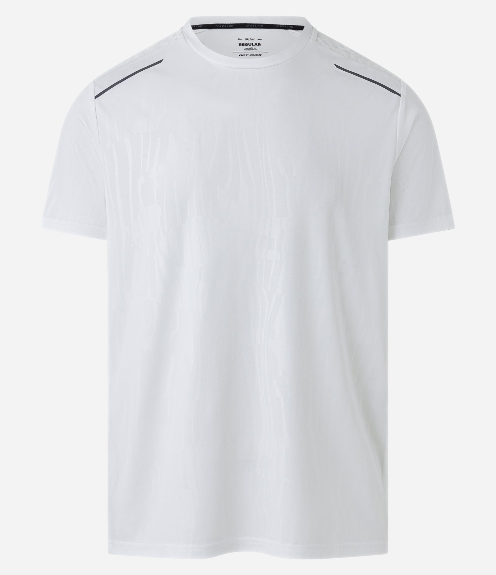 Camiseta Esportiva Tecnologia Dry com Estampa Heat Print Branco 5