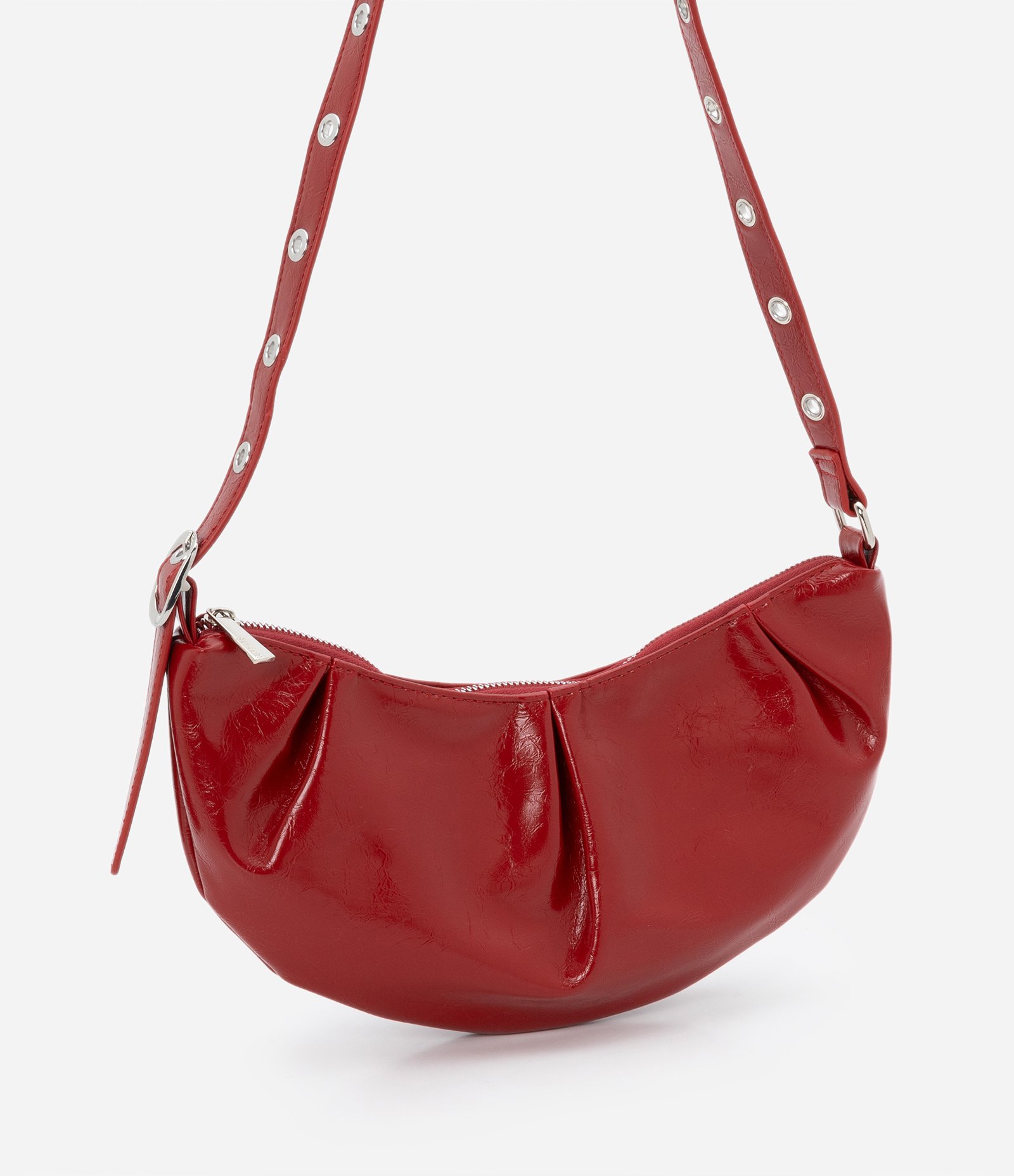 Bolsa Shoulder Pequena em PU com Ilhóses na Alça U 2