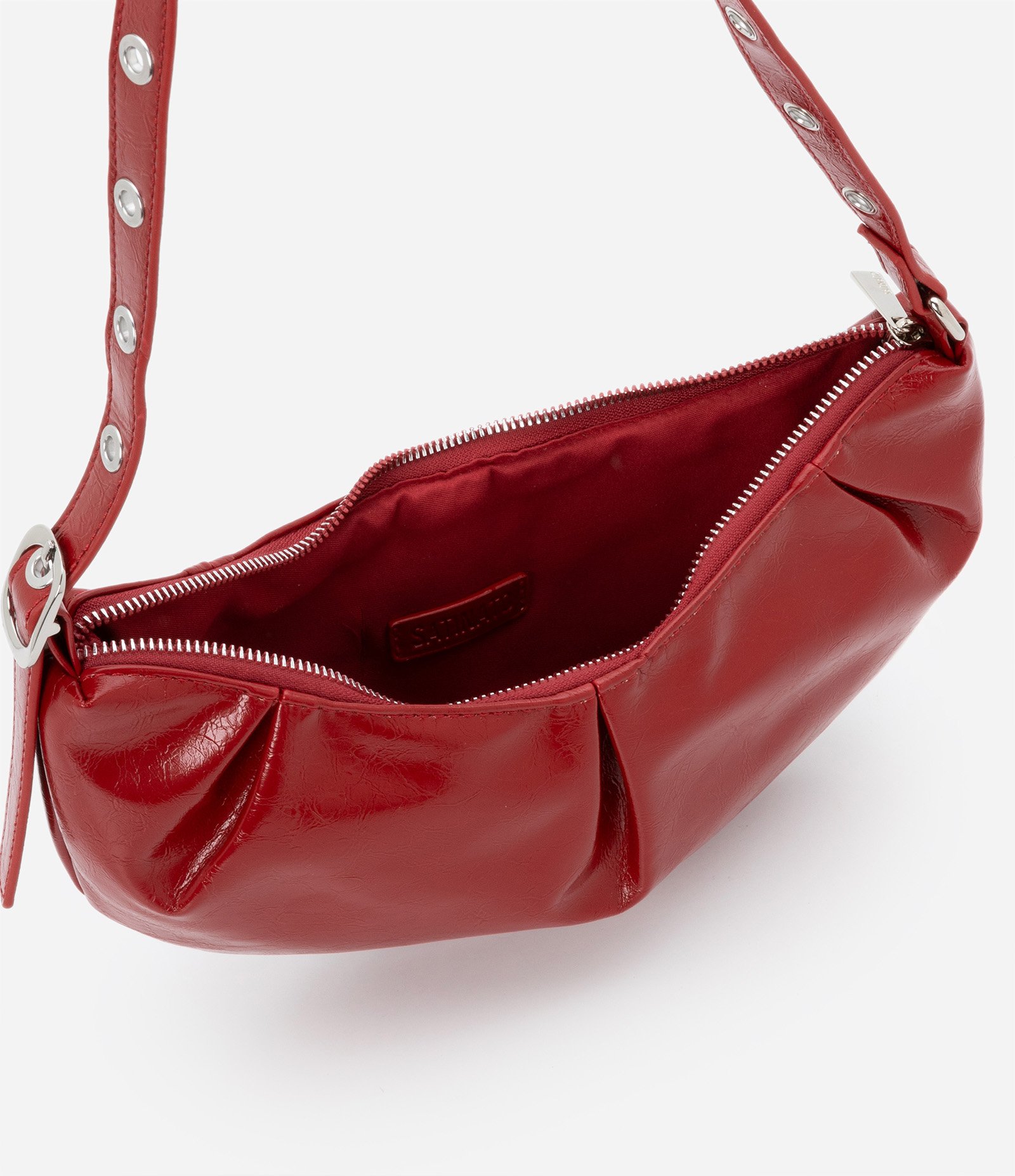 Bolsa Shoulder Pequena em PU com Ilhóses na Alça U 4