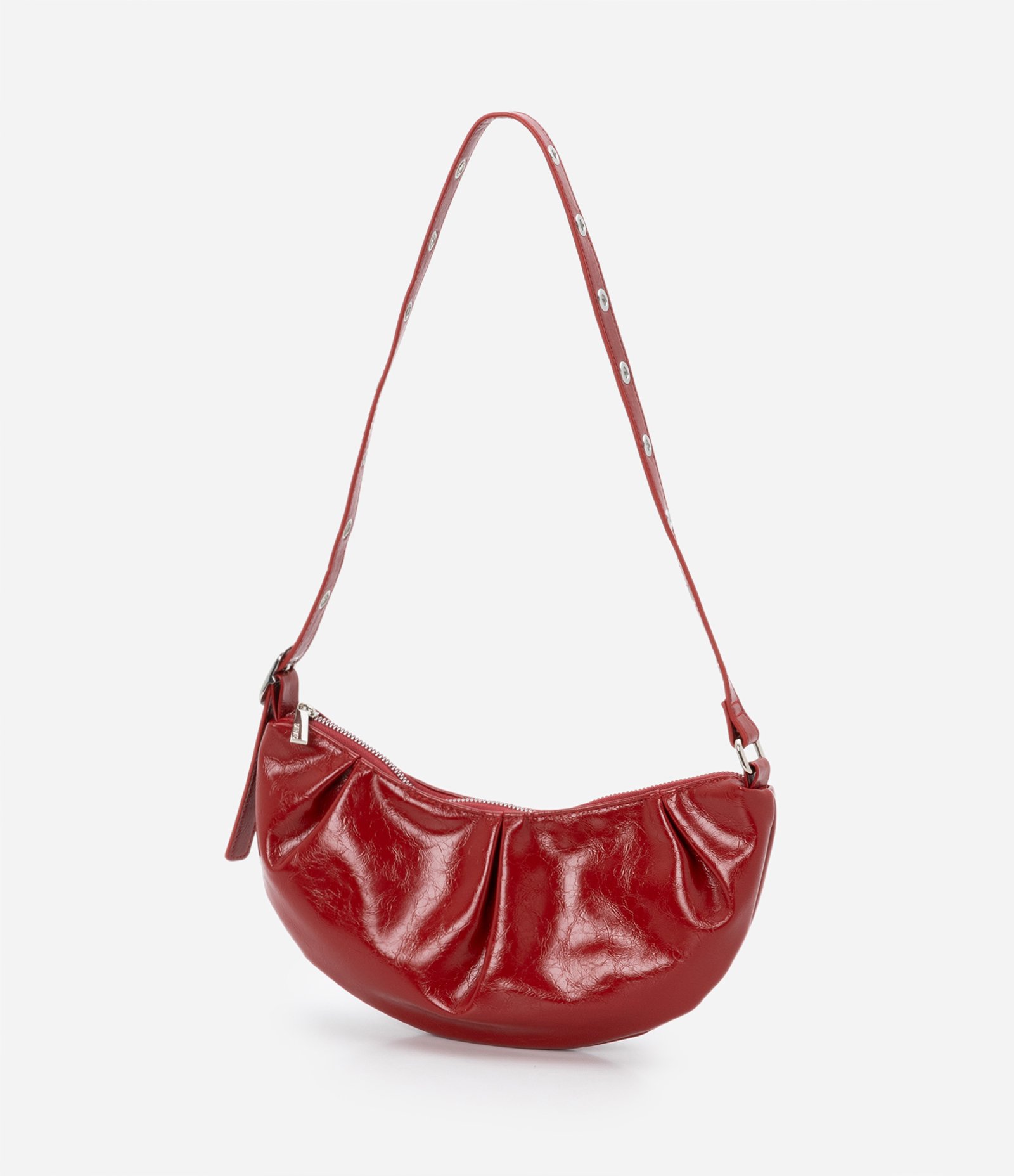 Bolsa Shoulder Pequena em PU com Ilhóses na Alça U 5