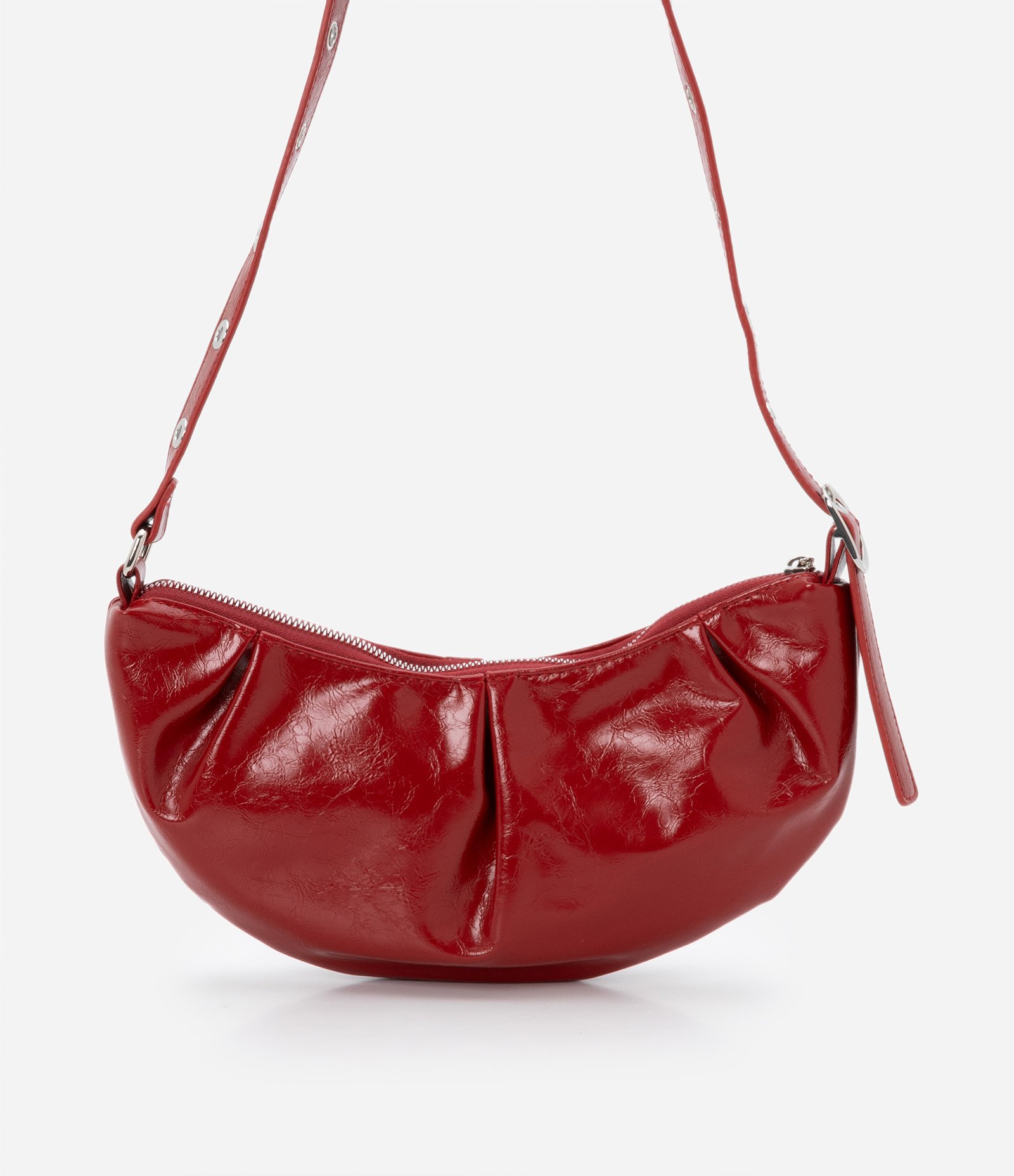 Bolsa Shoulder Pequena em PU com Ilhóses na Alça U 6