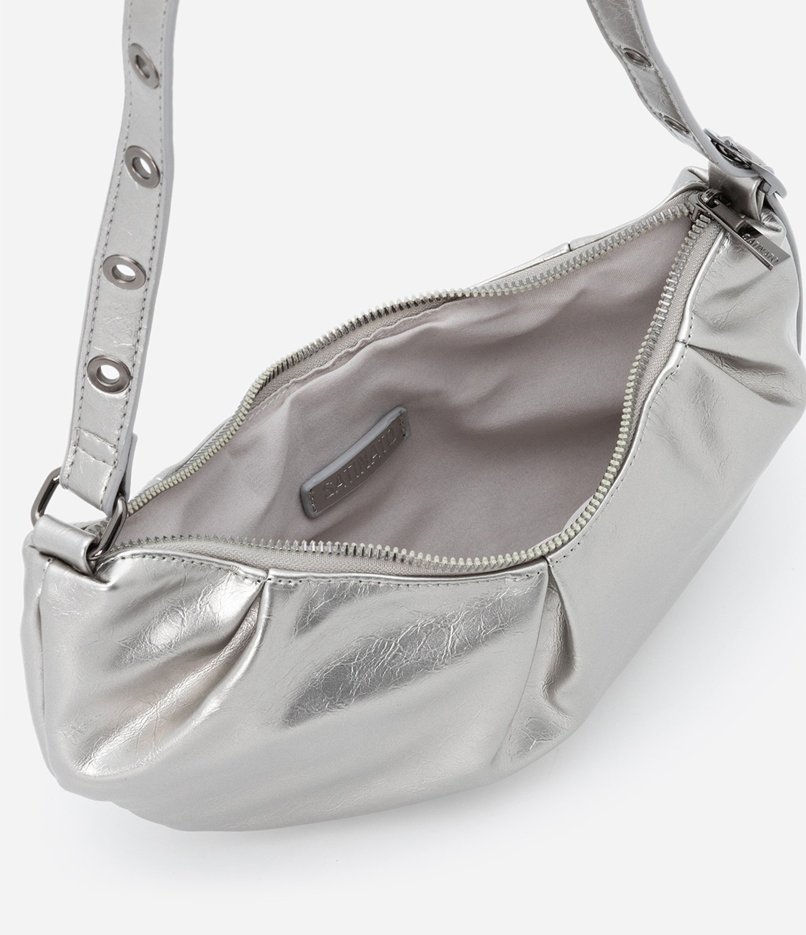 Bolsa Shoulder Pequena Metalizada com lhóses na Alça U 5