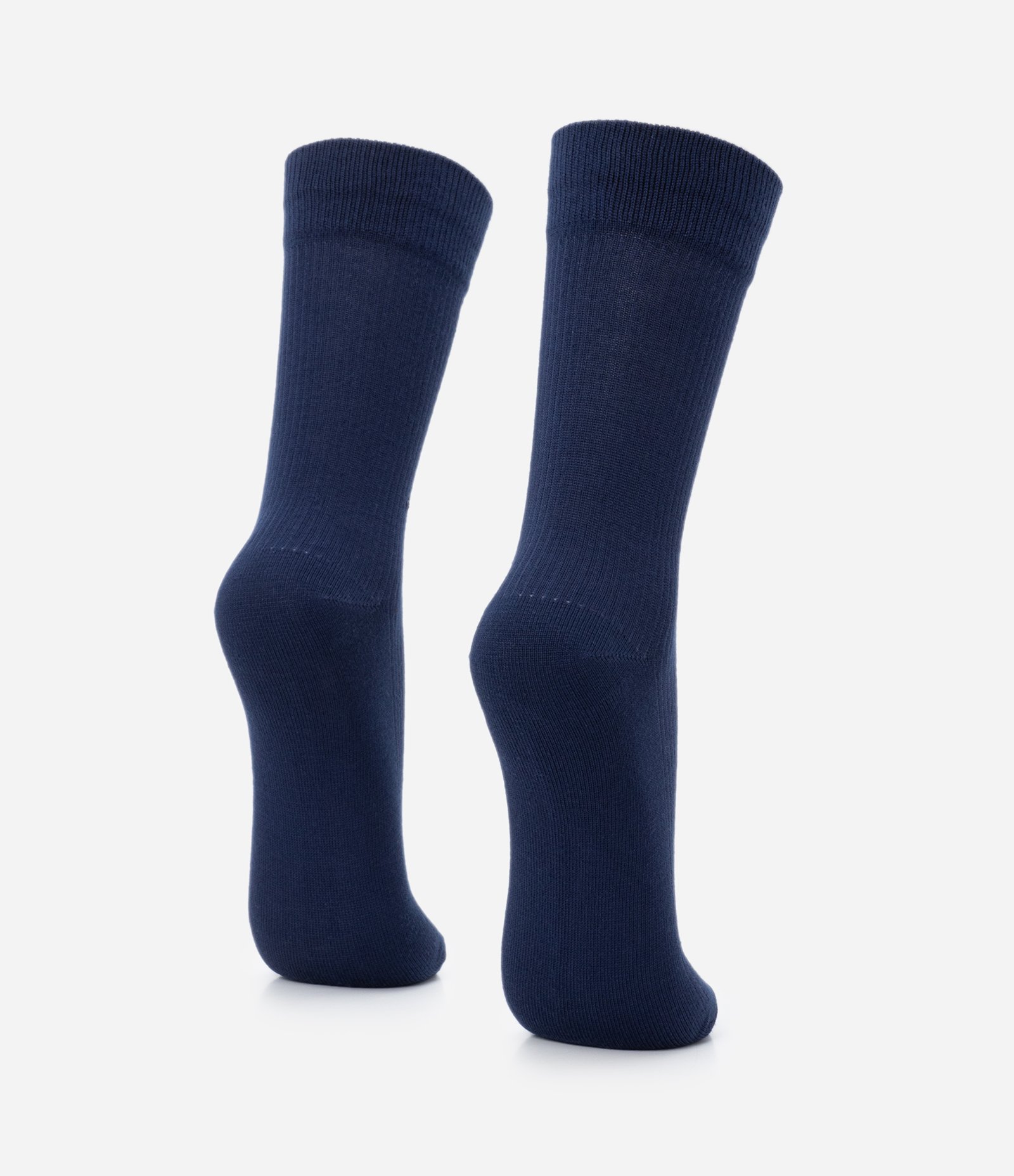 Meia Cano Médio em Viscose Texturizada Azul Escuro 3