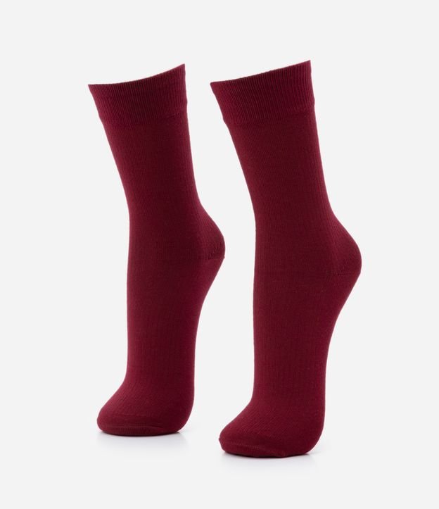 Meia Cano Médio em Viscose Texturizada