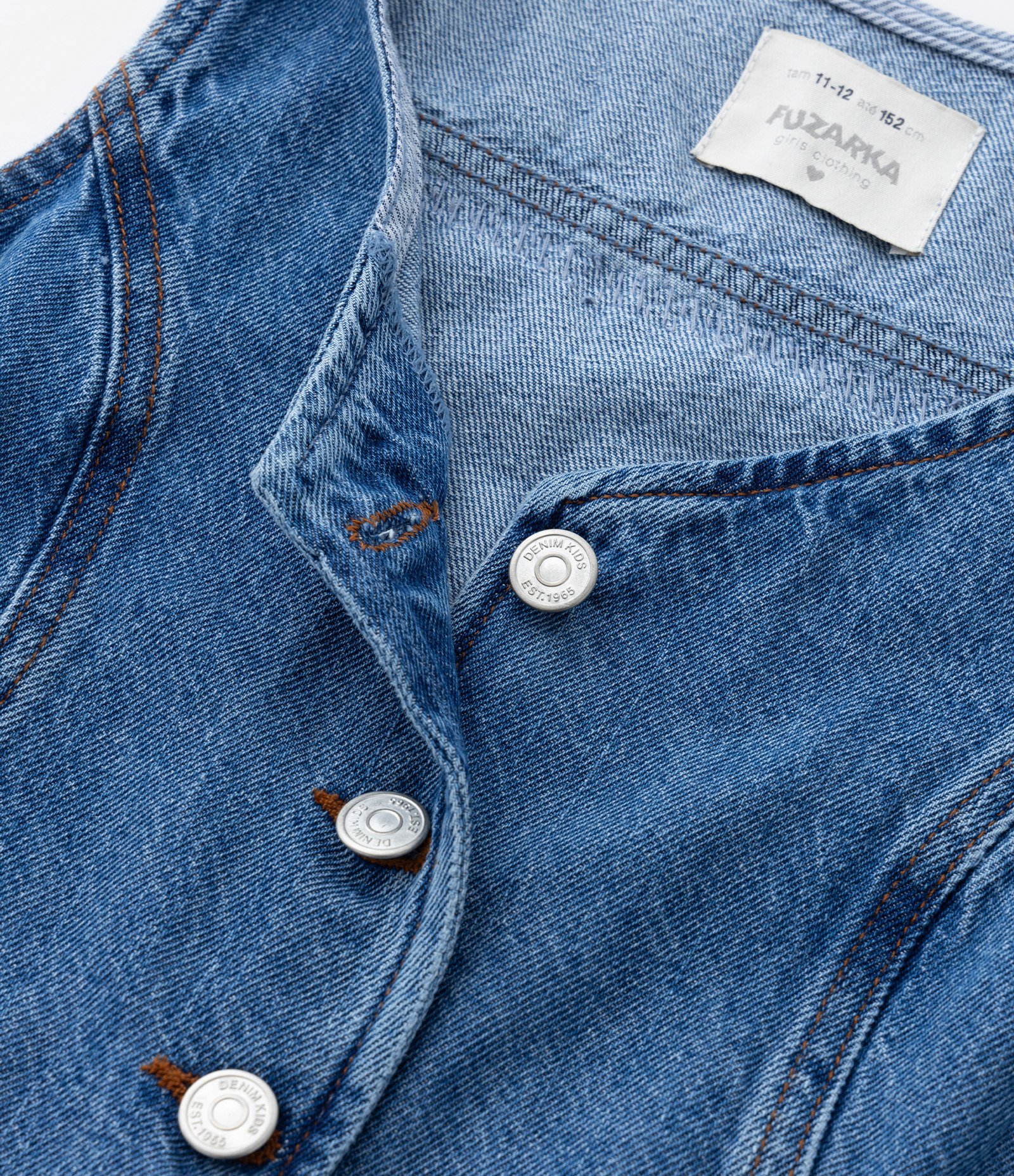 Colete Infantil em Jeans com Franjas em Strass - Tam 5 a14 Anos Azul Médio 3